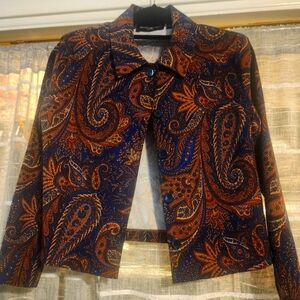 Briggs New York Multicolor Paisley Pattern Woman's PL Blazer
